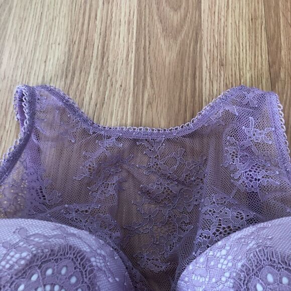 Victoria's Secret Dream Angels Lavender Purple Lace Halter Lined Demi Bra 32DDD - Picture 6 of 12